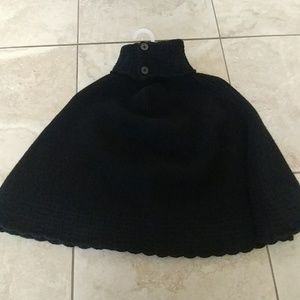 Black crop cape coat